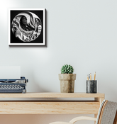 Wrapped canvas featuring tranquil hearth and horizon scene.